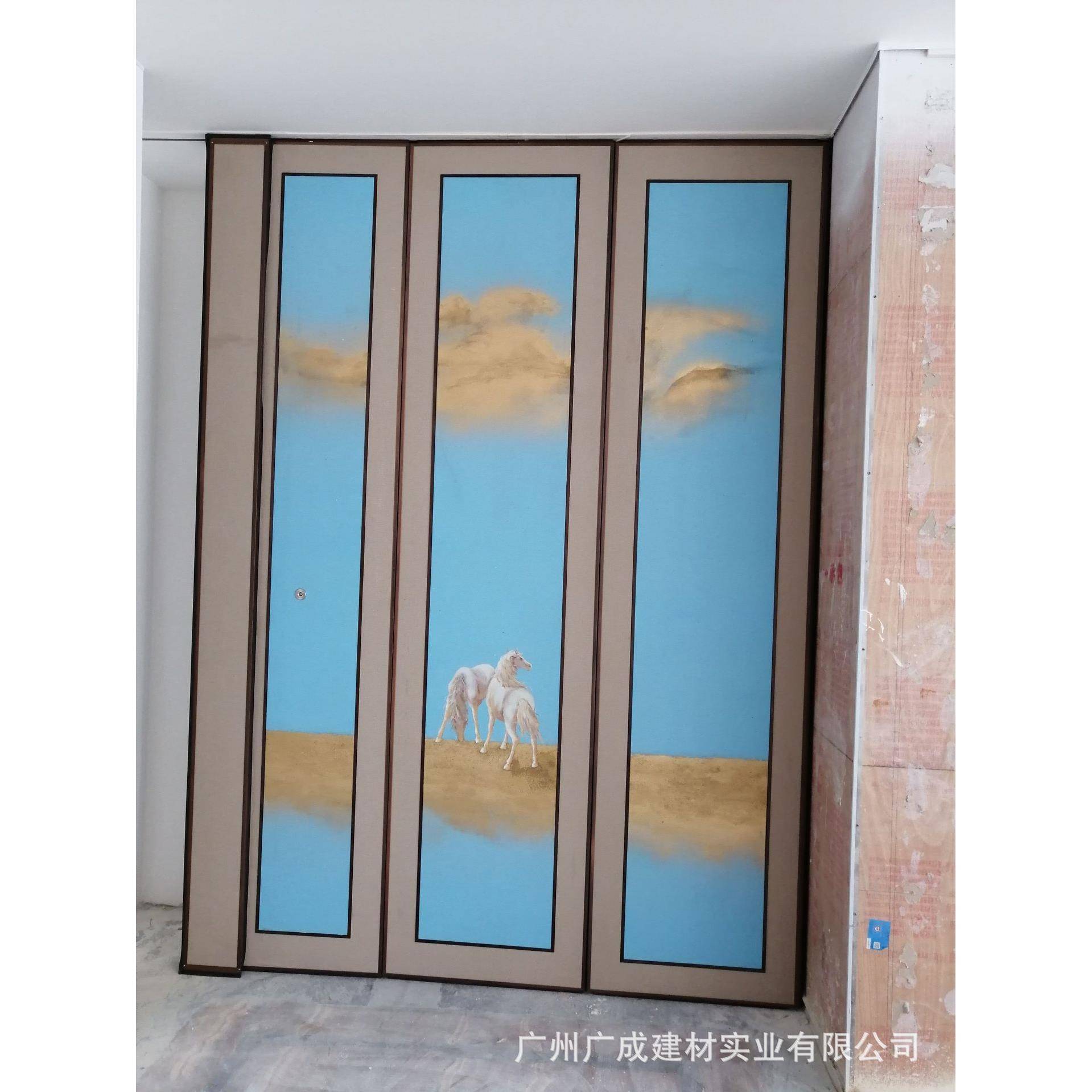 隔酒店活动断移动屏隔风房间折叠门断墙包间厅宴会展移65型动隔断