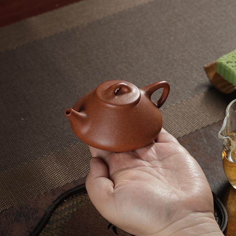 原矿红降坡纯手工子0冶容石瓢1SY02145ML小量宜兴紫壶功夫泡砂茶