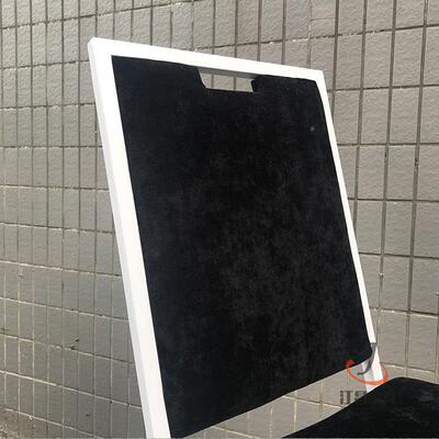 方管铁黑色绒布面星际ECL海酒店餐椅代软包绵现简约宴椅会椅