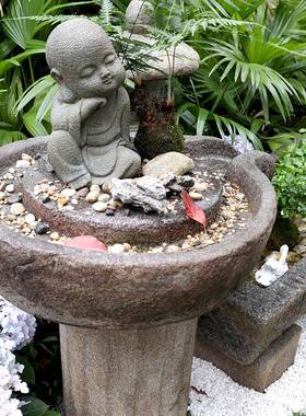 水大马槽水落地摆民件户外鱼池庭院循环流装饰宿鱼缸流EQV造景