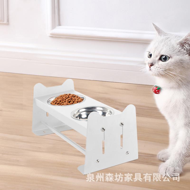 可调节高翻度宠物碗67152喂食器铁艺高狗狗食盆架防打可拆垫卸双