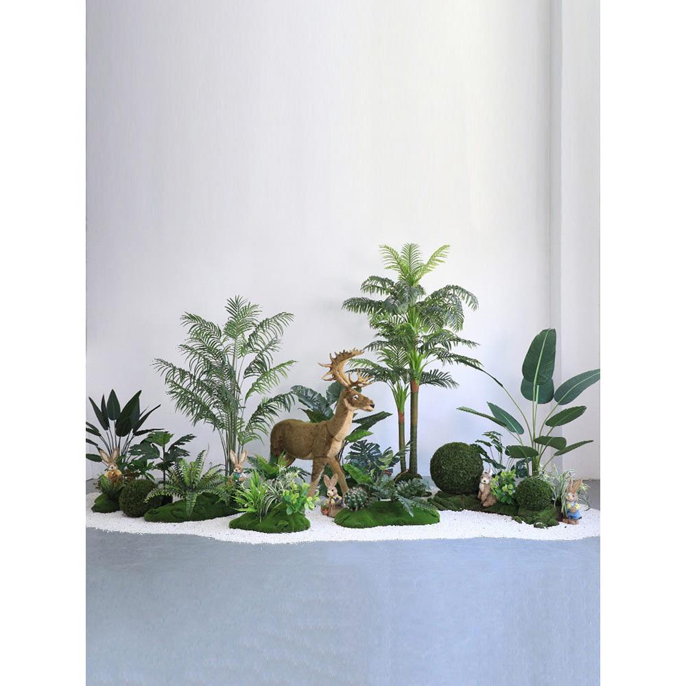 仿真植造景客绿厅室景观墙角田TM679268园楼饰梯转角装内大型植物
