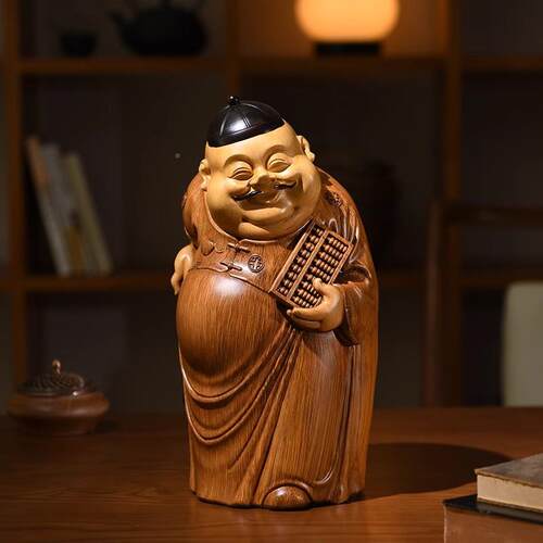 新式摆件古风主仿竹根木雕地工艺品创意酒柜书房中QJL茶婆室空间