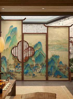 屏风断隔厅中式宋水代美学实木入户玄关遮挡家客GP-C87用风水座屏