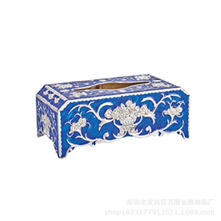 锌店合金金属欧式纸巾盒TV纸巾筒餐厅桌01款面摆台K纸家盒酒居饰