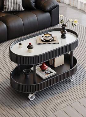 简约风铁高客厅家用移BTX动小桌带轮沙发边几可移动小户子艺型边