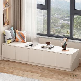 飘窗收纳储矮物柜柜地柜可坐炕落地窗台柜子471柜定制榻榻米柜储