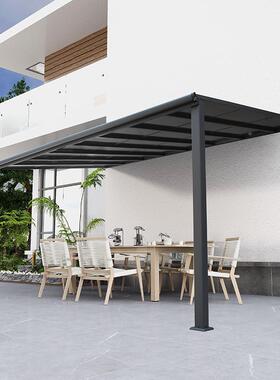 直单边遮阳棚棚CSN车棚铝合雨金户外雨防晒降温PC板阳光棚挡厂家