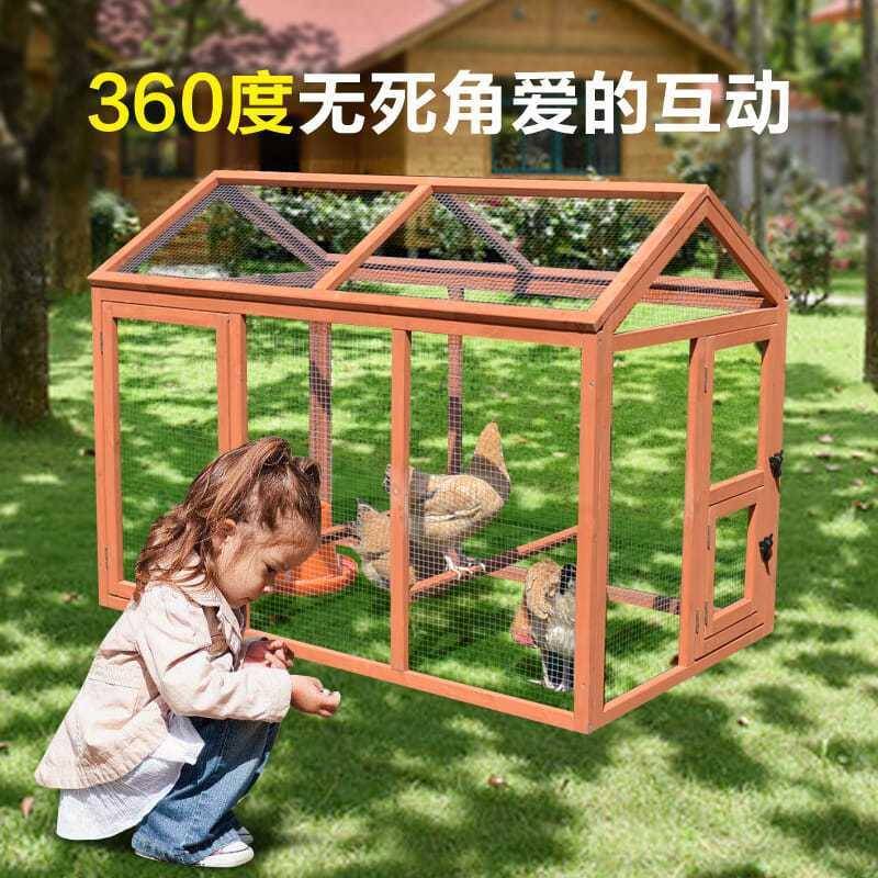 实网木制鸡笼子鸽跑笼10080607鸭笼子兔笼框狗室内外猫笼鸡舍窝房