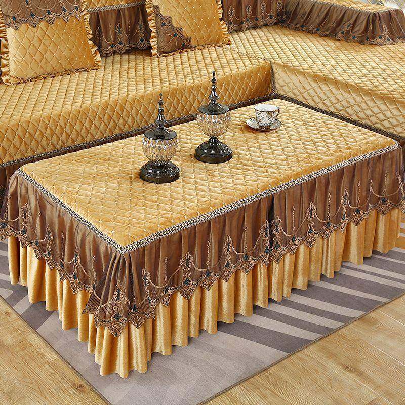 R5X茶几桌布225WZJ新款茶几罩套蕾用丝长方形厅家布艺茶几盖巾客0