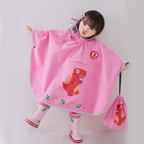 卡通可爱斗篷式雨衣儿童宝宝幼儿园恐龙小学生1-3岁5岁防水雨披