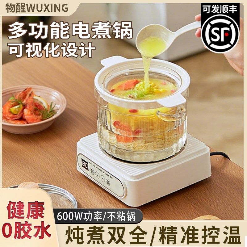 电煮锅多功能家用蒸煮智能新款分体煲汤煮粥燕窝高档小电锅1-2人