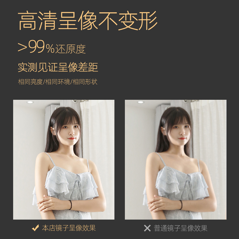 穿衣镜全身壁挂式贴墙自粘免打孔试衣镜宿舍出租屋卧室衣帽间镜子