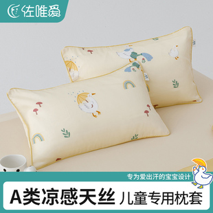 儿童枕头套夏季冰丝单个天丝枕套40x60宝宝幼儿园30x50整头套