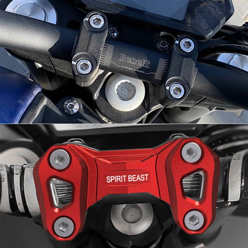 适用贝纳利2C连体压码改装幼狮BJ0龙头压块TRK2X车把压码