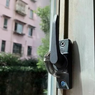 90型铝合金门窗锁扣老式推拉平移窗户月牙锁搭扣门窗月牙勾窗锁
