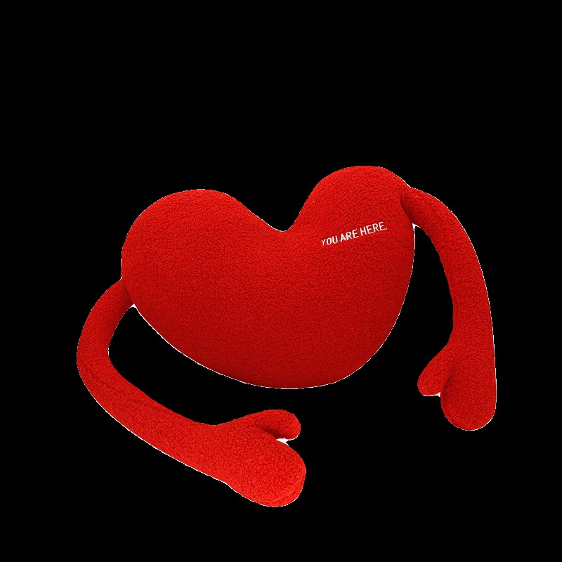 薇妮婚品创意红色爱心羊毛绒抱枕客厅沙发靠枕结婚房压床娃娃靠垫