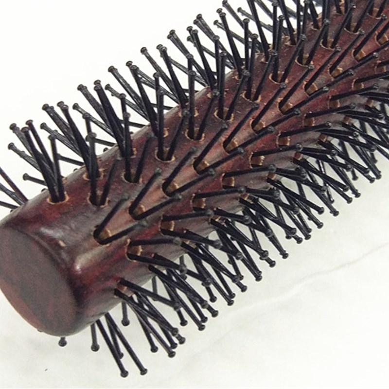 聚森堂男女卷发梳子耐高温直纹卷梳实木无鬃毛长发滚梳子梨花刘海