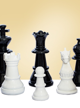 国际象棋国王皇后摆件现代装饰品家居酒吧KTV花园别墅工艺品摆设