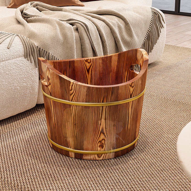 老式泡脚桶木桶泡脚家用实木桶洗脚桶过小腿保温洗脚盆圆形足浴盆