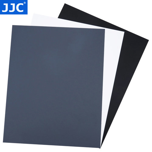 JJC大号灰卡18度18%黑白灰三色卡标准曝光校准白平衡防刮防水便携
