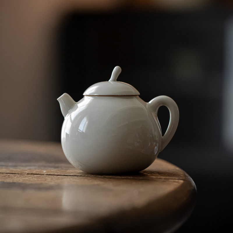 草木祠 陶瓷茶壶带过滤泡茶器单壶功夫茶具 草木灰釉手工梨壶单壶