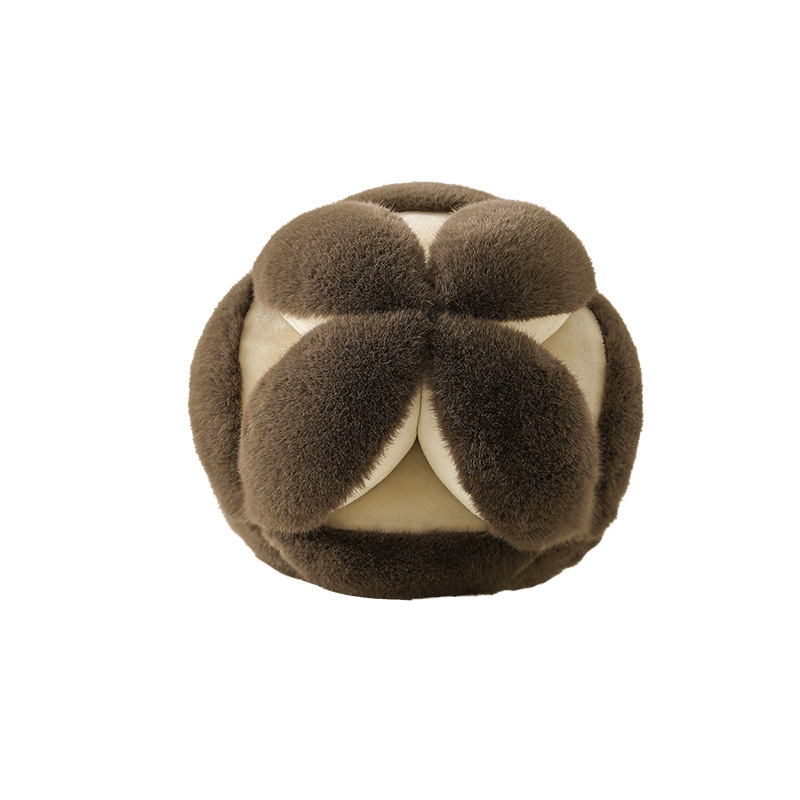 球形毛绒沙发抱枕样板间软装搭配沙发小靠枕含芯毛绒绣球床头靠垫