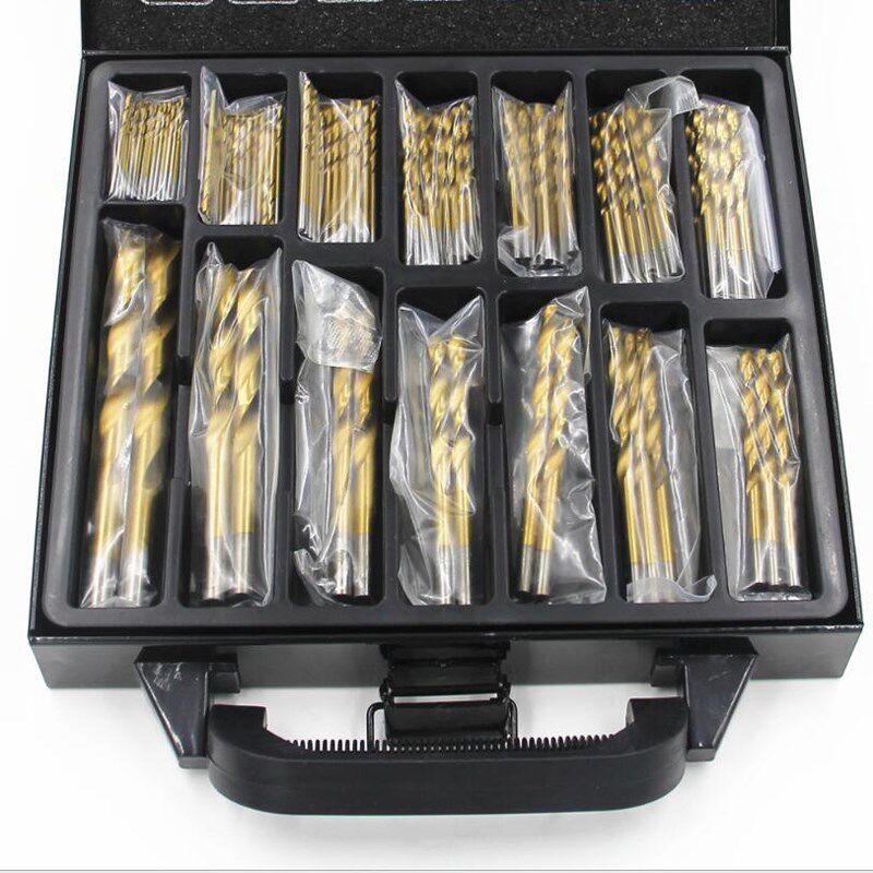 东富麻花钻头套装开孔器铁盒包装合金钢铁超硬手电钻木工钻削打孔