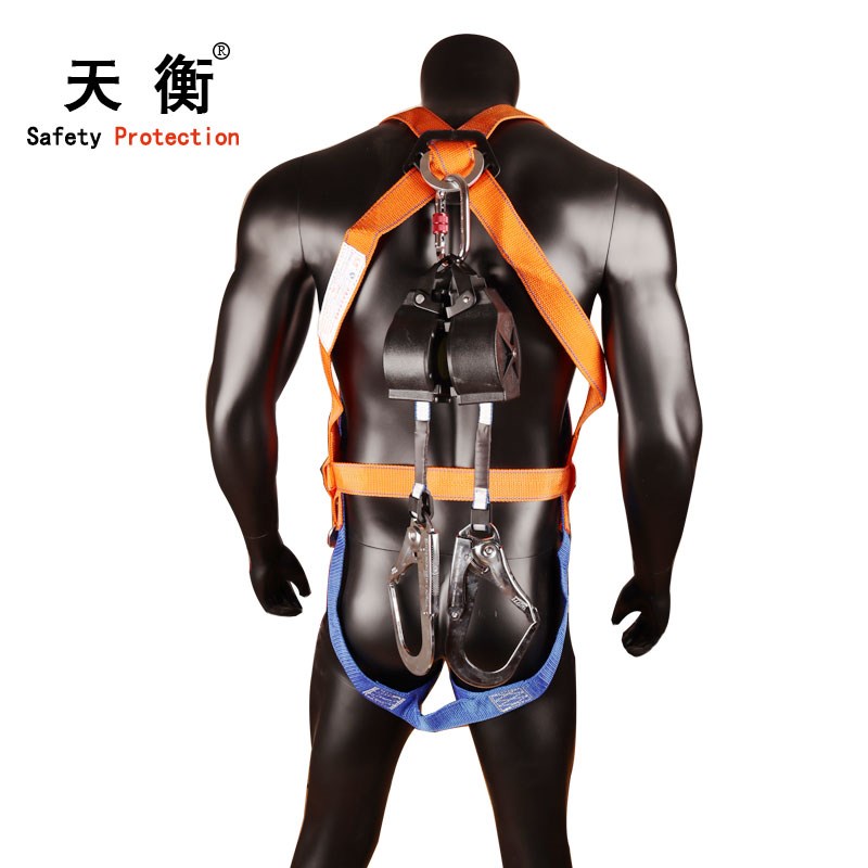 五点式速差安全带 1.5米全身安全带速差式  高空作业伸缩安全带