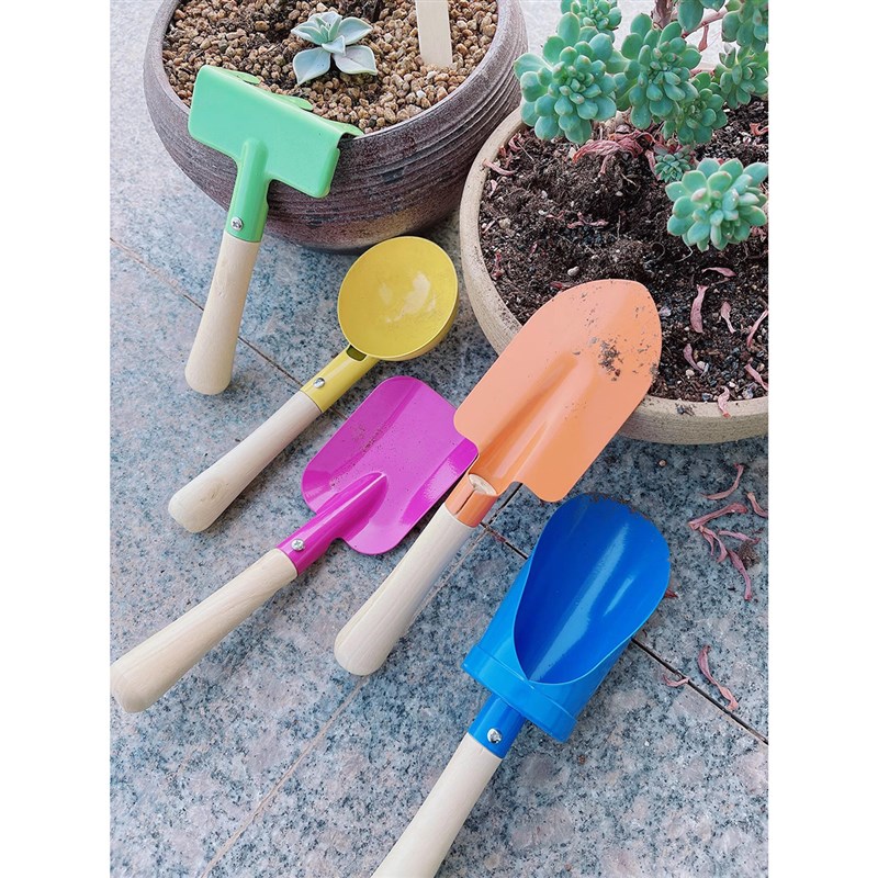 去海边吧 儿童园艺铲子六件 实木沙滩 宝宝海边工具挖沙铲