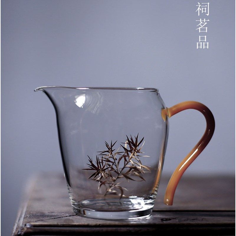 梧竹幽居婵娟玻璃公道杯小号茶道分茶器高透断水利落泡茶公杯