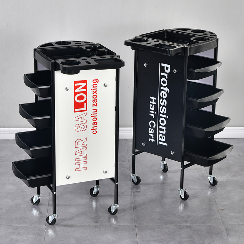 新款复古美发车发廊工具小推车理发店烫染发型师加固手推杠车
