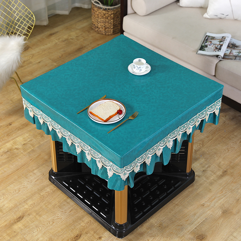 新款正方形免洗茶几桌布防水防油高级电炉桌取暖桌桌面皮垫罩