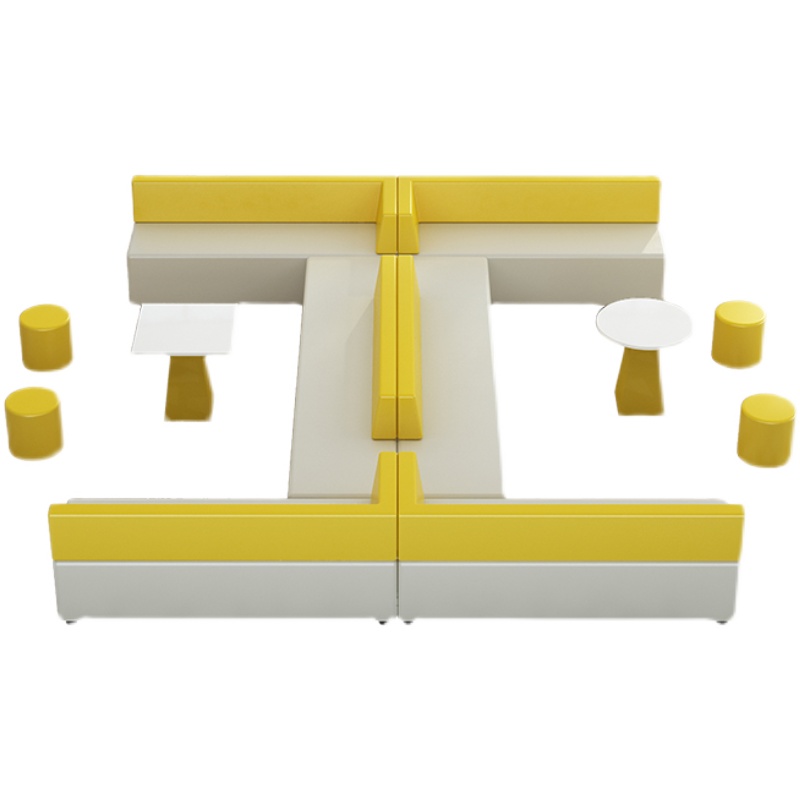 创意休闲简约转角商务办公沙发培训机构接待休息区沙发茶几