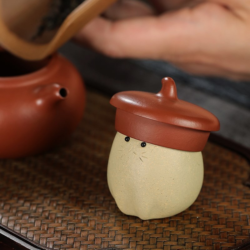 萌猫茶宠茶壶盖托雕塑茶盘摆件茶玩可养