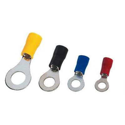 紫铜RV1.25-4厚0.7mm O型圆形预绝缘接线端子线鼻子镀亚锡哑光