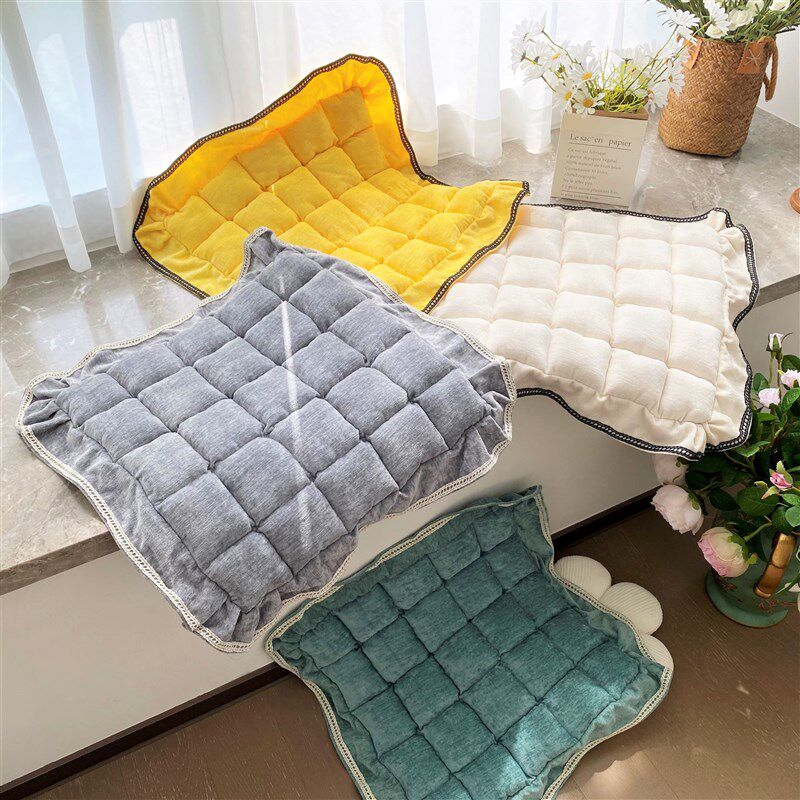 雪尼尔餐椅垫子加厚防滑坐垫四季通用办公室电脑椅垫座垫可机洗