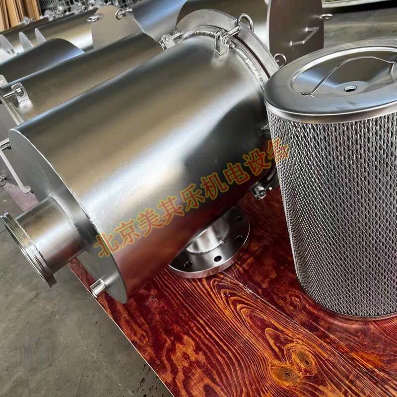 304不锈钢真空泵过滤器 防腐型粉尘过滤总成耐腐蚀F008过滤桶定制