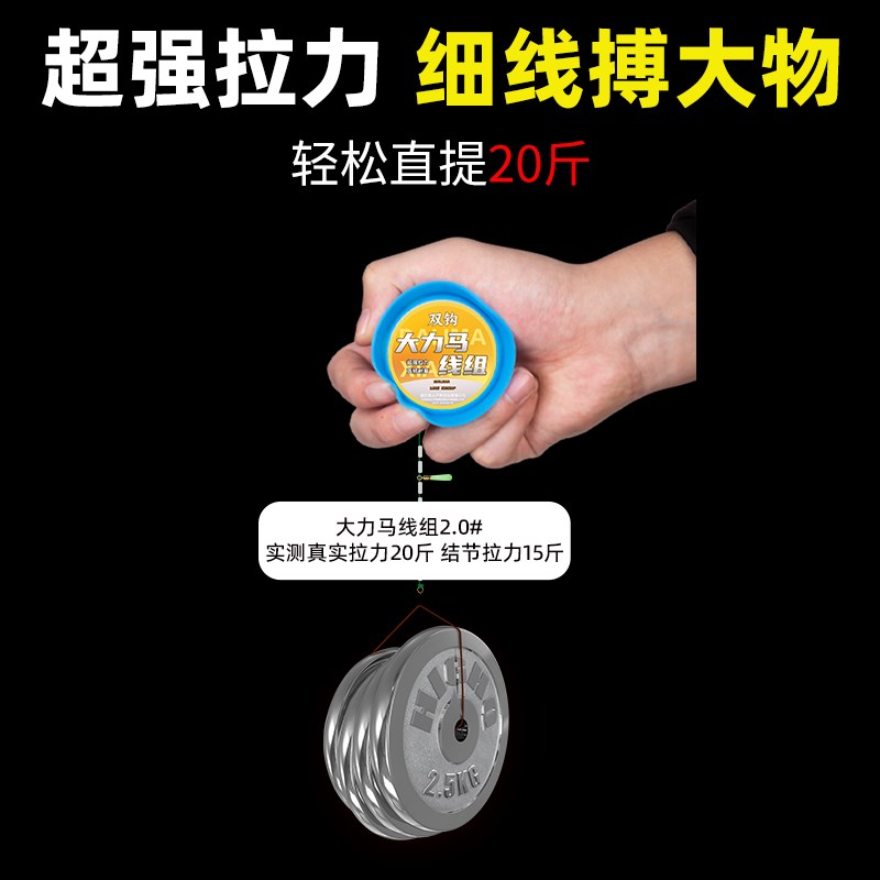 大力马成品鱼线组自带沟大物鱼线主线子线全鲢鳙鲫鱼野钓专用