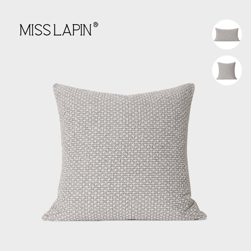 澜品现代简约灰色白肌理颗粒抱枕客厅沙发样板间卧室靠垫套