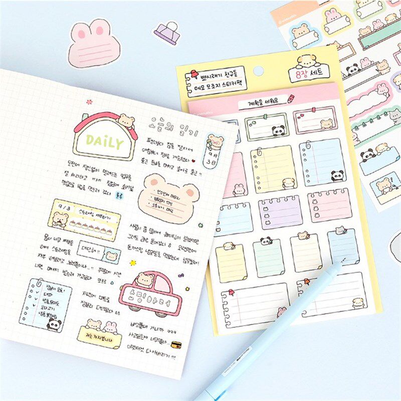 韩国wannathis可爱卡通纸质贴纸包手帐日记本装饰画可写字姓名贴