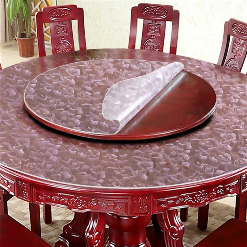圆形2米软玻璃桌面保护膜定制磨砂pvc半鞋柜两层圆桌桌布软垫