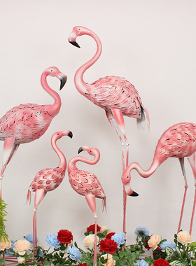 婚庆道具铁艺火烈鸟摆件落地商场橱窗美陈露台花园布置森系婚礼装