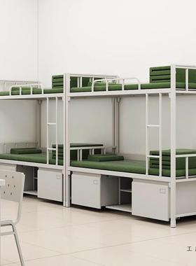 14制式上钢下桌铺加厚高床双层铁架床干部单层床制内KCP务柜低学