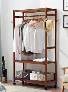 挂家逸创衣架落地衣意帽41577架实木衣架简约现代卧室木质衣服架