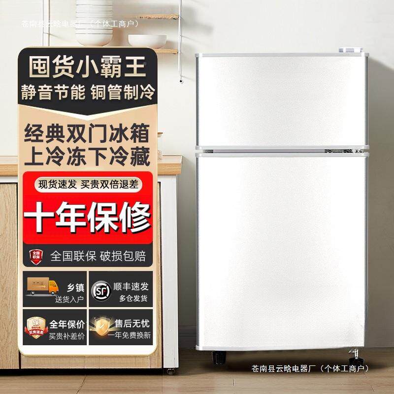 一件起批冰箱家用小型双开门租冰箱宿舍AQP节能房省一电级能小效