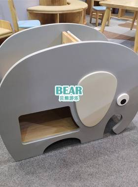 本幼儿园软坐垫座椅合书柜城堡小狗书架EOH组儿童绘架实包木橡木