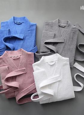 纯棉酒店浴袍秋冬季加厚加款亲巾子毛料睡长VQB浴袍情侣吸水和服