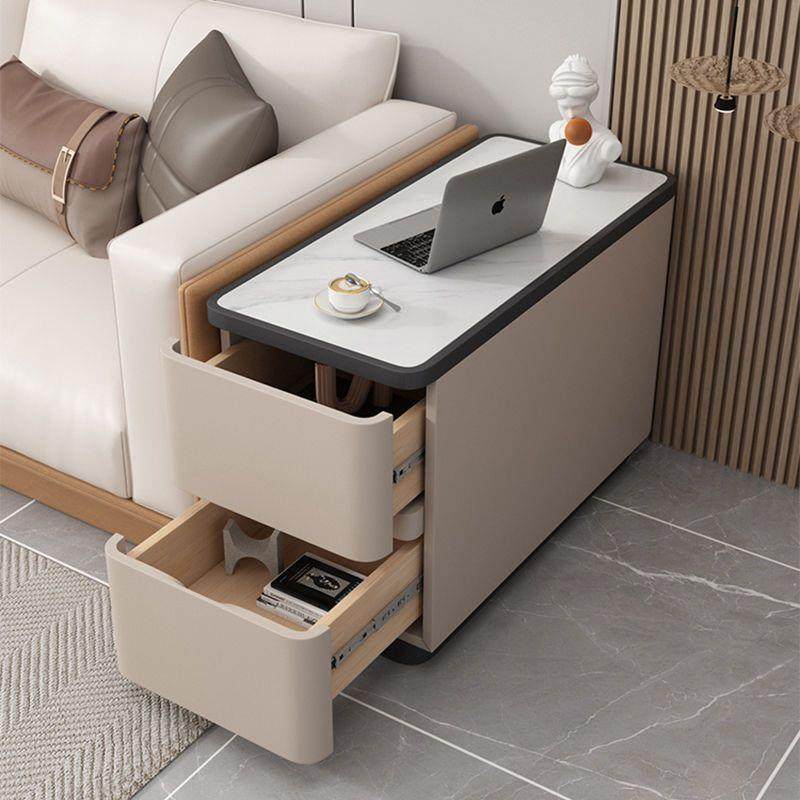 客厅沙发边边柜储物轻奢功能移动实木VED多窄小型侧柜简约现代边