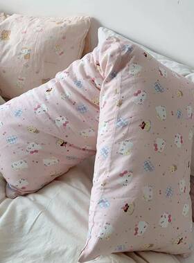 2上新啦~0护25新款全棉舒双层纱枕套枕头颈纯棉双人枕适透JOJ气吸